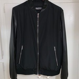 Karl lagerfeld  leather bomber jacket